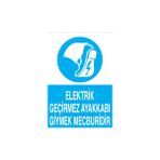 Canis Etiket Elektrik Geçirmez Ayakkabı Giymek Mecburidir Sticker - Folyo - 50 x 70 cm