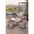 Canisa Akasya Serisi 1. Sınıf 3+1+1+2 Puf Beyaz Rattan Cappucıno Minder Bahçe Balkon Oturma Koltuk Takımı