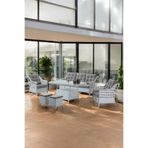 Canisa Akasya Serisi 1. Sınıf 3+1+1+2 Puf Beyaz Rattan Gri Minder Bahçe Balkon Oturma Koltuk Takımı