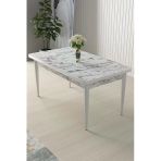 Canisa Arp Serisi 70x110 Beyaz Mermer Desen Masa Sabit Mutfak Masası