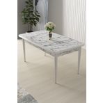 Canisa Arp Serisi 70x110 Beyaz Mermer Desen Masa Sabit Mutfak Masası