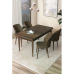 Canisa Arp Serisi 70X110 Sabit Mutfak Masası Takımı Barok Desen Masa 4 Kahverengi Sandalye
