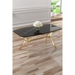 Canisa Asel Serisi 90x160 cm Lak Panel Sonata Gold Kaplama Ayaklı Mutfak Masası