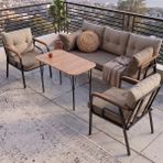 Canisa Canisa Ekon Serisi 1. Sınıf 3+1+1 Cappucino Bahçe Balkon Oturma Koltuk Takımı, - Cappuccino