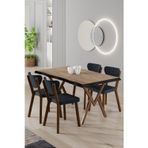Canisa Concept Akort Serisi Mdf Sabit 80X130 Atlantik Çam Mutfak Masası Takımı 4 Antrasit Sandalye