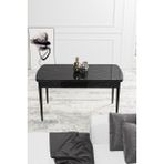 Canisa Concept Are Serisi 80x132 cm Açılabilir Mdf Siyah Mutfak Masası