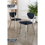 Canisa Concept Arfe Serisi 6 Adet Antrasit Mutfak Sandalyesi Krom Kaplama Metal Ayak 1. Sınıf Babyface Kumaş