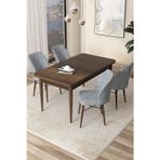 Canisa Concept Arp Serisi 70X110 Sabit Mutfak Masası Takımı Barok Desen Masa 4 Gri Sandalye