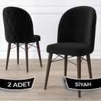 Canisa Concept Bika Serisi 2 Adet Mutfak Sandalyesi Ceviz Gürgen Ayaklı 1. Sınıf Babyface Kumaş - Ahşap