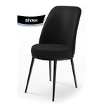 Canisa Concept Dexa Serisi Mutfak Sandalyesi, Metal Siyah İskelet, Jerry Kumaş, Siyah