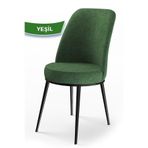 Canisa Concept Dexa Serisi Mutfak Sandalyesi, Metal Siyah İskelet, Jerry Kumaş, Yeşil