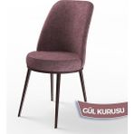 Canisa Concept Dexa Serisi Üst Kalite Mutfak Sandalyesi Metal Kahverengi Iskeletli 1 Adet Sandalye - Gülkurusu
