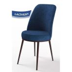Canisa Concept Dexa Serisi, Üst Kalite Mutfak Sandalyesi, Metal Kahverengi Iskeletli, Lacivert Sandalye