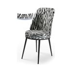 Canisa Concept Dexa Serisi, Üst Kalite Mutfak Sandalyesi, Metal Siyah Iskeletli, 1 Adet Zebra Desen Sandalye Zebra Desen Sandalye