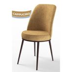 Canisa Concept Dexa Serisi Yemek Odası Sandalyesi, Metal Kahverengi İskelet, Jerry Kumaş, Cappucino