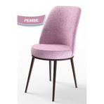 Canisa Concept Dexa Serisi Yemek Odası Sandalyesi, Metal Kahverengi İskeletli, Jerry Kumaş, Pembe