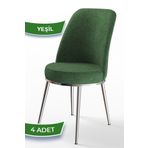 Canisa Concept Dexa Serisi Yeşil Renk 4 Adet Sandalye, Renk Yeşil, Ayaklar Krom
