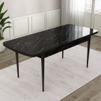 Canisa Concept Eva 80x132 cm MDF Siyah Açılabilir Mutfak Masası