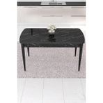 Canisa Concept Eva Serisi, 80X132 Açılabilir Mdf Mutfak Masası, Yemek Masası, Doğal Gürgen Ayak - 80 x 132 cm - Siyah