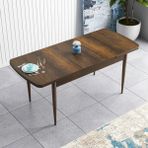 Canisa Concept Han Serisi 70X114 Açılabilir Mdf Barok Ahşap Desen Mutfak Masası Takımı 6 Sandalye - Gülkurusu
