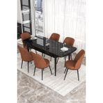 Canisa Concept Kor Serisi 70x114 cm Açılabilir Beyaz Kiremit Mutfak Masa Takımı