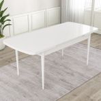 Canisa Concept Lia Serisi Beyaz Açılabilir 80 x 132 cm Yemek Masası Takımı Beyaz Masa ve 4 Sandalye - 80x132 - Cappuccino