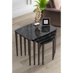 Canisa Concept MDF 4lü Zigon Sehpa Takımı Siyah Mermer Desen Modern Tasarım