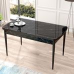 Canisa Concept Nef Serisi 70x114 CM Açılabilir Mdf Siyah Mutfak Masası