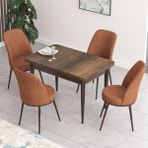 Canisa Concept Nil Serisi Barok Ahşap Desenli Yemek Masası Mutfak Masa Takımı+4 Adet Sandalye - Hann Atelier