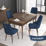 Canisa Concept Noa Serisi, 80 x 132 cm Mdf Masa Takımı, Barok Ahşap Desen Masa 4 Sandalye, Gümüş Halkalı - Beyaz - Fuşya
