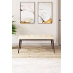 Canisa Concept Pera Serisi 40 cm Krem Gürgen Tam İskelet Kumaş Bench