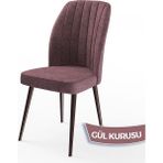 Canisa Concept Platinum Serisi Üst Kalite Mutfak Sandalyesi Metal Kahverengi Iskeletli 1 Adet Sandalye - Gülkurusu