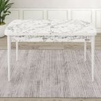 Canisa Concept Ram Serisi 80x132 cm Beyaz Mermer Açılabilir Mutfak Masası