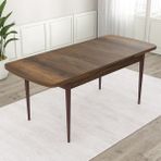 Canisa Concept Ram Serisi , Barok Ahşap Desen 80X132 Açılabilir Yemek Masası Takımı, 6 Sandalye - 80 x 132 cm - Siyah