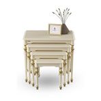 Canisa Concept Saray MDF ve Lake Boya Avangart Krem 4'lü Zigon Sehpa Takımı