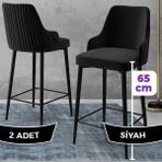 Canisa Concept Tera Serisi, Mutfak Bar Sandalyesi, Babyface Kumaş, Siyah Metal Ayak 2 Adet Sandalye - Ayaklar Siyah