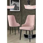 Canisa Concept Trex Serisi 1.sınıf Babyface Kumaş 1 Adet Pembe Sandalye Siyah Metal Ayak