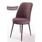 Canisa Dexa Serisi, Üst Kalite Mutfak Sandalyesi, Metal Kahverengi Iskeletli, Gülkurusu Sandalye