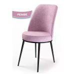 Canisa Dexa Serisi, Üst Kalite Mutfak Sandalyesi, Pembe Sandalye, Metal Siyah Iskeletli