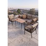 Canisa Ekon Serisi 1. Sınf 3+1+1 ve 1 Adet Orta Sehpa 2 Yastıklı Cappucino Bahçe Balkon Oturma Koltuk Takımı