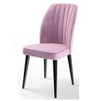 Canisa Etra Serisi Üst Kalite Siyah Gürgen Ayaklı Pembe Yemek Odası Sandalyesi
