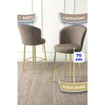 Canisa Fora Serisi Bar Sandalyesi, 70 cm, Cappucino, Gold Ayak, 1 Adet