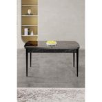 Canisa Gale Serisi 80x133 cm Açılabilir Lak Panel Siyah Mermer Desen Mutfak Masası