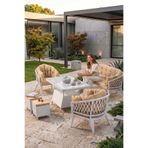 Canisa Liatris Serisi 1. Sınıf 3+1+1+2 Puf Beyaz Rattan Cappucino Minder Bahçe Balkon Oturma Koltuk Takımı