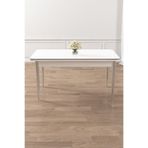 Canisa Rewa Serisi 70x110 cm Sabit Beyaz Krom Ayaklı Mutfak Masası