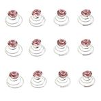 canjoyn 24 Adet Gelin Taşı Dönen Saç İğneleri Sarmal Saç Bükümleri Bobinler Düğün Spiral Bükümlü Saç Tokaları Parlak Yapay Elmas Kristal Twisters Metal Spiral Updo Balo (Pembe)