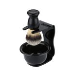Cankypu 3'ü 1 Arada Tıraş Fırçası Seti Tıraş Çerçevesi Tabanı + Tıraş Sabunu Kabı + Tıraş Kabı Modern Tasarım Kıl Tıraş Fırçası Akrilik Tıraş Temizleme Aracı