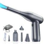 Cankypu K16 Taşınabilir Türbin Saç Kurutma Makinesi, 65W Brus, 90000RPM 4000Pa Emiş Gücü, 4 Ayarlanabilir Vites, Ev ve Sökücü