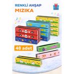 Canland Ahşap Mızıka Seti – 48 Adet | Karışık Desenli | Çocuklar İçin Toplu Hediye