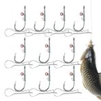 Canlı karides kancası, karides yürüteç kancası,10x Bas Yem Fishing Hooks | 2'si bir arada karides arka tutucu, portatif tel çelik teçhizat, tuzlu su tatlı su için dış mekan aktivite dişlisi